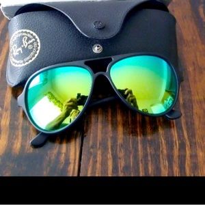 RAY-BAN cats 5000 rb4125-matte blk/green mirror unique mirror